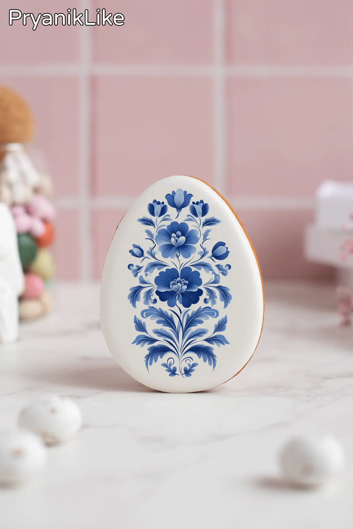 Пряник Пасхальное яйцо (гжель и геометрия)